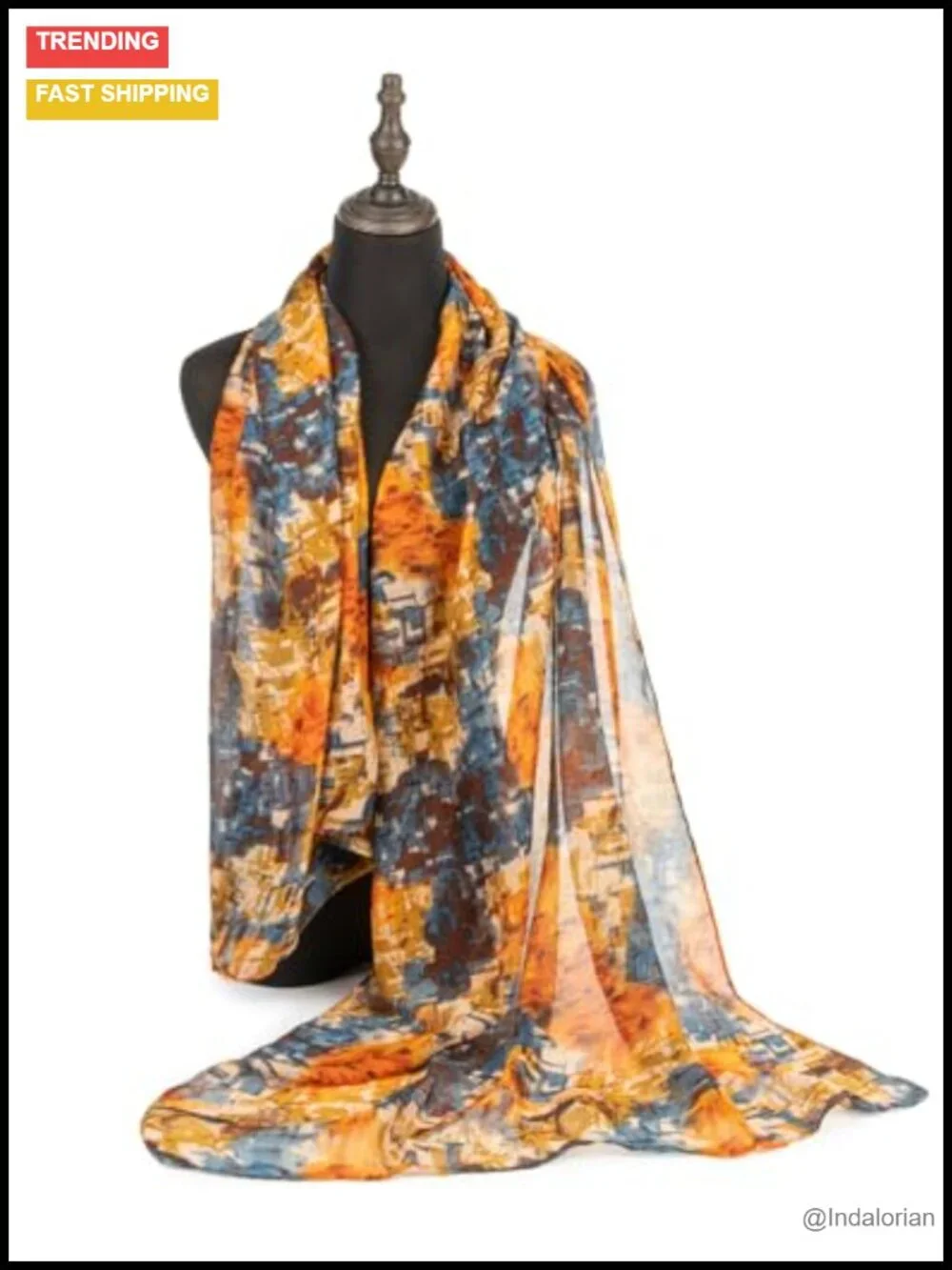 Lightweight Cotton Floral Print Shawl Wrap Scarf for Women